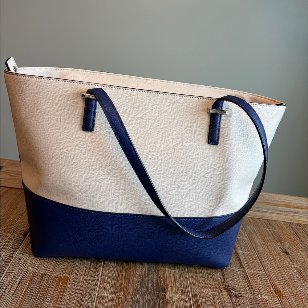 Kate Spade Navy and Cream Tote and Wallet Set - Picture 4 of 16